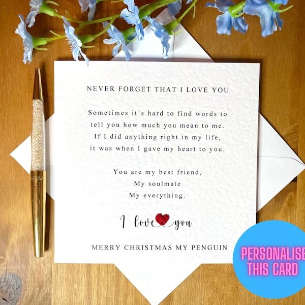 Love Christmas Card - Etsy