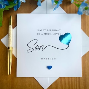 Son birthday card, balloon birthday card, adult son birthday card, birthday card for son, foil balloon birthday. TLC0318
