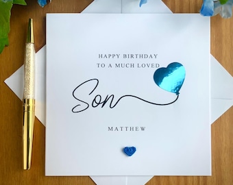 Son Birthday Card: Adult son card, teen son birthday, Foil Balloon, Textured Cardstock, TLC0318
