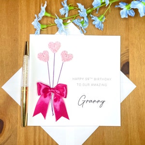 Tarjeta de cumpleaños de abuela, tarjeta de abuela personalizada, nana, niñera, tarjeta de cumpleaños de abuela, tarjeta hecha a mano para nan