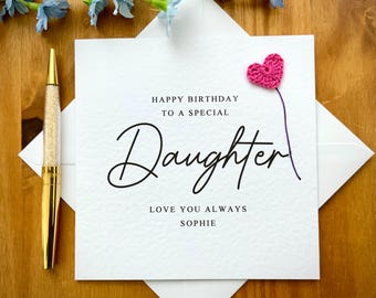 Daughter Birthday Card: Adult daughter, teen daughter card, Elegant Textured Cardstock, personalised card, TLC0501