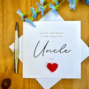 Uncle birthday card, personalised uncle card, textured birthday card, card for uncle birthday, best uncle, TLC0331