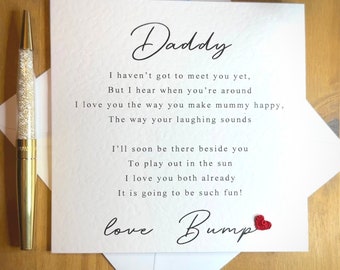 Daddy To Be Card: Poem from Bump, Crochet Heart, TLC0164