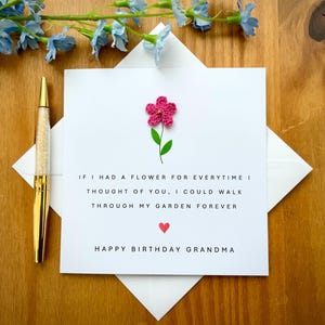Cartão de aniversário para avó, cartão para avó, cartão de flores para avó, cartão especial para avó, cartão de aniversário, TLC050x
