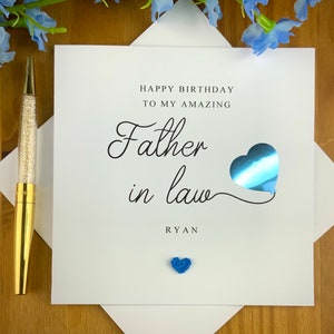 Carte d'anniversaire pour beau-père, carte pour beau-père ballon en aluminium, carte d'anniversaire pour FIL, carte d'anniversaire pour beau-père. CCM040x