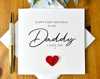 First birthday as my daddy card, new dad birthday card, to daddy from baby, textured card, TLC0199