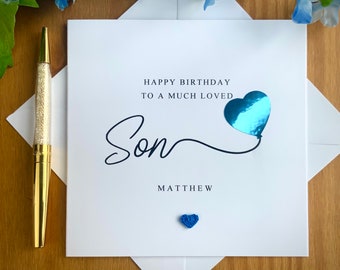 Son birthday card, balloon birthday card, adult son birthday card, birthday card for son, foil balloon birthday. TLC0318