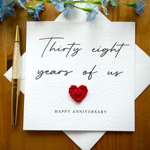 Tarjeta de treinta y ocho años de nosotros, tarjeta de aniversario número 38, tarjeta de aniversario personalizada, tarjeta para él, tarjeta de aniversario para ella, TLC0462