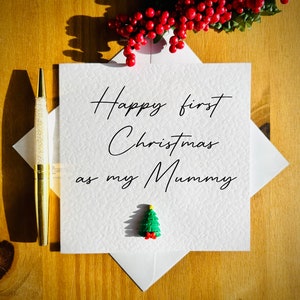 Carte Premier Noël pour maman, carte de Noël pour nouvelle maman, carte de Noël pour maman, carte de bébé, premier Noël, TLC0170