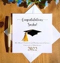 Personalised graduation card, card with mortar cap, card for student, graduation day, TLC0028