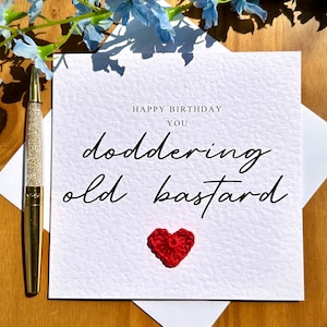 Joyeux anniversaire, vieille carte bâtarde, cartes de plaisanteries, cartes rigolotes, cartes de jurons, carte d'anniversaire grossière, cartes offensantes, TLC0252