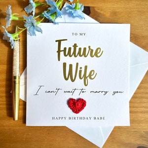 Tarjeta de cumpleaños para futura esposa, tarjeta para prometida, tarjeta de cumpleaños para futura esposa, tarjeta de cumpleaños para futura esposa TLC0154