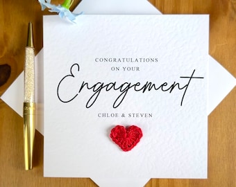 Engagement card, congratulations on your engagement, luxury engagement card, personalised card TLC0073