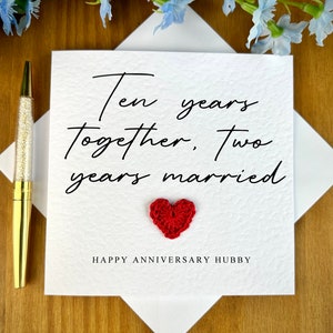 Cartão de aniversário de casamento, cartão de aniversário personalizado, cartão de aniversário de qualquer ano, cartão de aniversário de marido, cartão de aniversário de esposa, TLC0271