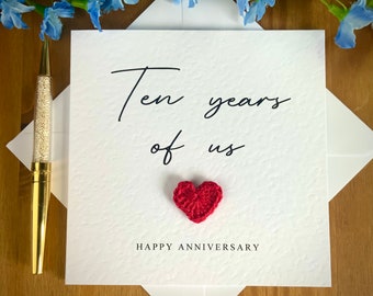 10-årsjubileumskort: Virkat hjärta, Tio år av oss, 10-årsjubileum, TLC0306