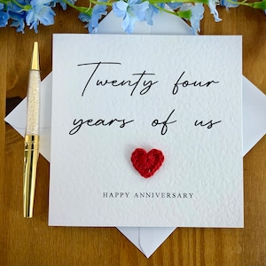 Biglietto per i nostri ventiquattro anni, biglietto per il ventiquattresimo anniversario, biglietto personalizzato per l'anniversario di matrimonio, biglietto per lui, biglietto per l'anniversario di matrimonio per lei, TLC0445