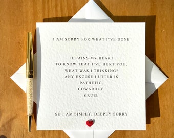 I’m sorry card, apology card, apology for wife, apology for him, please forgive me, TLC0016