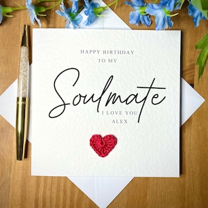 Cartão de aniversário para minha alma gêmea, cartão para alma gêmea, cartão para amante, cartão de aniversário para marido, cartão para esposa, cartão para noivo, cartão personalizado, TLC0076