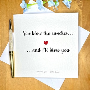 Carte d'anniversaire grossière pour lui, carte d'anniversaire personnalisée drôle de petit ami, carte d'anniversaire coquine, carte de sous-entendus de pipe, carte au crochet