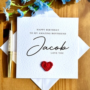 Carte d'anniversaire de petit ami, carte pour l'âme soeur, carte de luxe pour petit ami, carte personnalisée, TLC0293