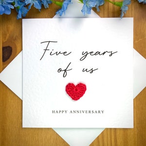 Biglietto per i nostri cinque anni, biglietto per il quinto anniversario, biglietto personalizzato per il terzo anniversario, biglietto per lui, biglietto per l'anniversario di lei, TLC0307