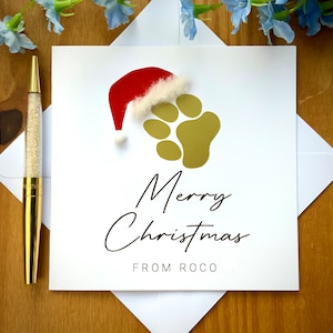 Cartão de Natal para cachorro, cartão de Natal do cachorro, cartão de Natal personalizado para animais de estimação, cartão de Natal para filhotes, TLC0347