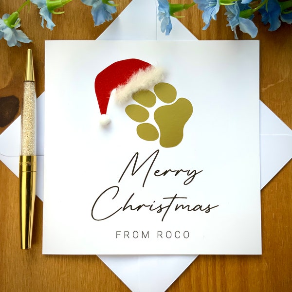 Dog Christmas card, Christmas card from the dog, personalised pet Christmas card, puppy Christmas card,  TLC0347