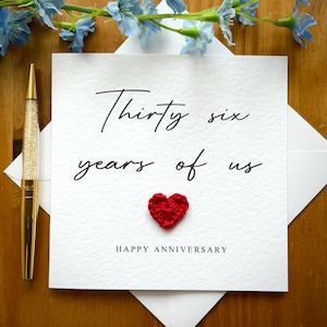 Tarjeta de treinta y seis años de nosotros, tarjeta del 36.º aniversario, tarjeta de aniversario personalizada, tarjeta para él, tarjeta de aniversario para ella, TLC0460