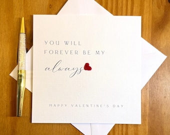 Tarjeta de San Valentín, "Serás mi amor eterno" / Tarjeta minimalista, TLC0691