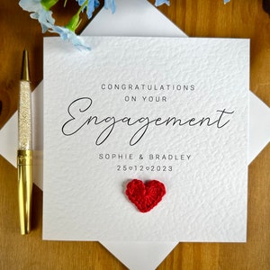 Engagement card, congratulations on your engagement, luxury engagement card, personalised engagement card TLC027x