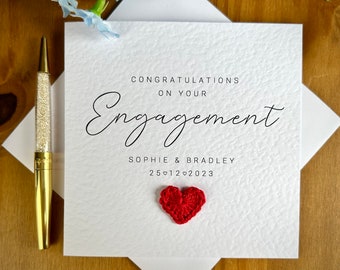 Engagement card, congratulations on your engagement, luxury engagement card, personalised engagement card TLC027x