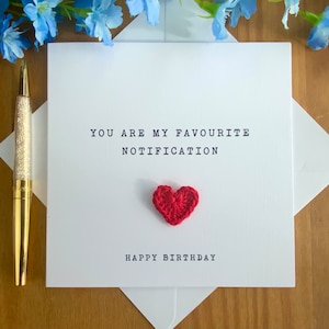You are my favorite notification birthday card, birthday card for him, for her, social media birthday card, card for girlfriend , TLC030x