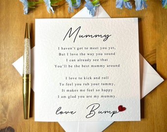 Mummy To Be Card: Poem from the Bump with Crochet Heart, TLC0165