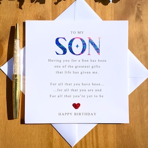 Son birthday card, son poem, adult son birthday card, birthday card for son, special son’s birthday. TLC0050