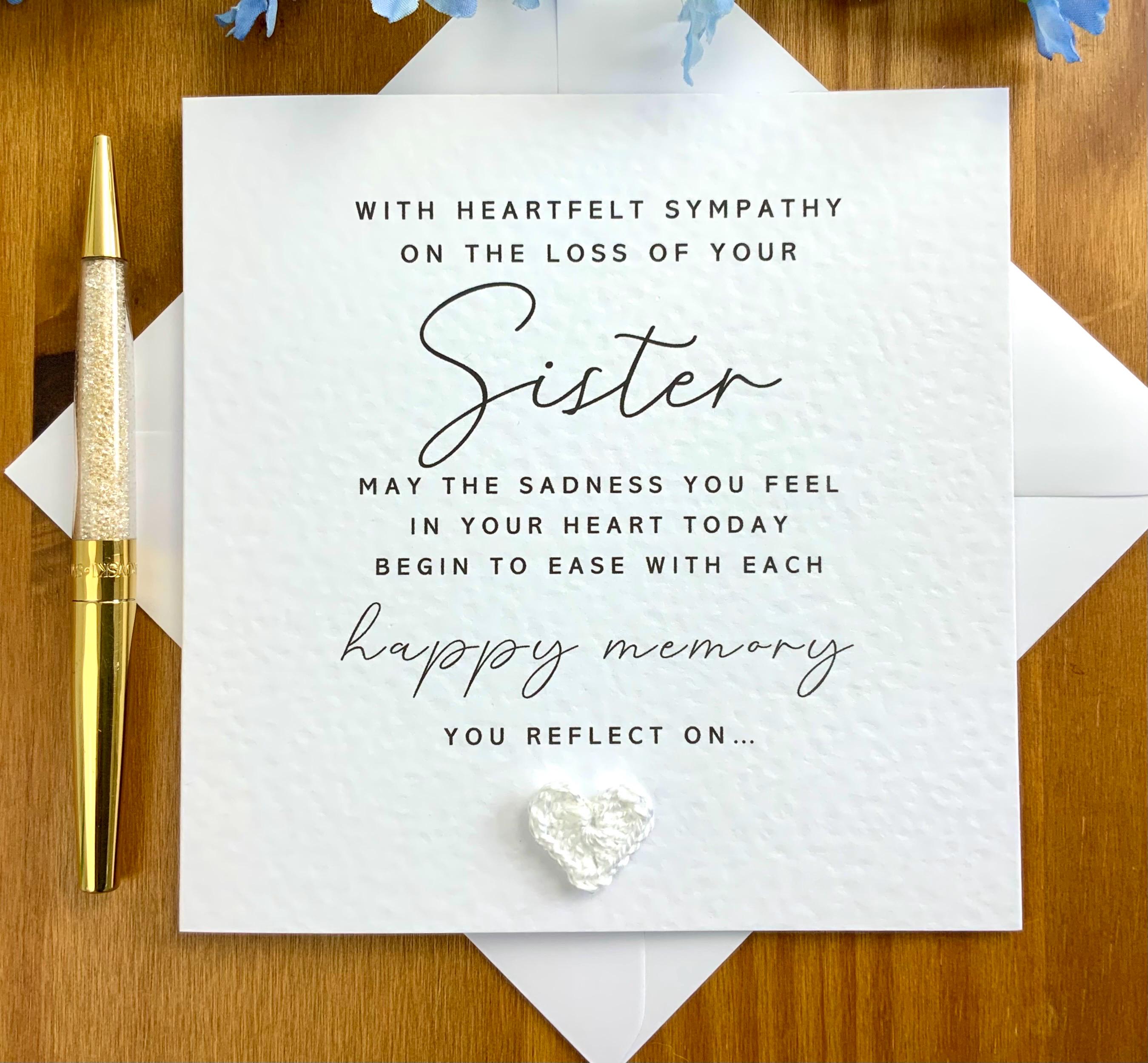 Sister Sympathy Card: Handmade Bereavement Condolence, TLC0574 - Etsy