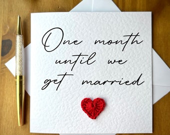 One month until we get married card, one month to go card, wedding countdown card, romantic card for fiancé, countdown to wedding, TLC0264