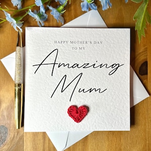 Tarjeta especial para el Día de la Madre, para mi increíble mamá. Tarjeta texturizada de lujo, TLC0187.