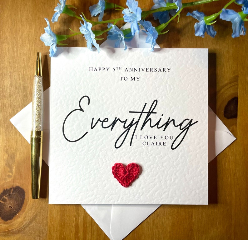 My everything anniversary card, card for soulmate, luxury anniversary card, anniversary card for my everything, personalised card, TLC0099 image 1