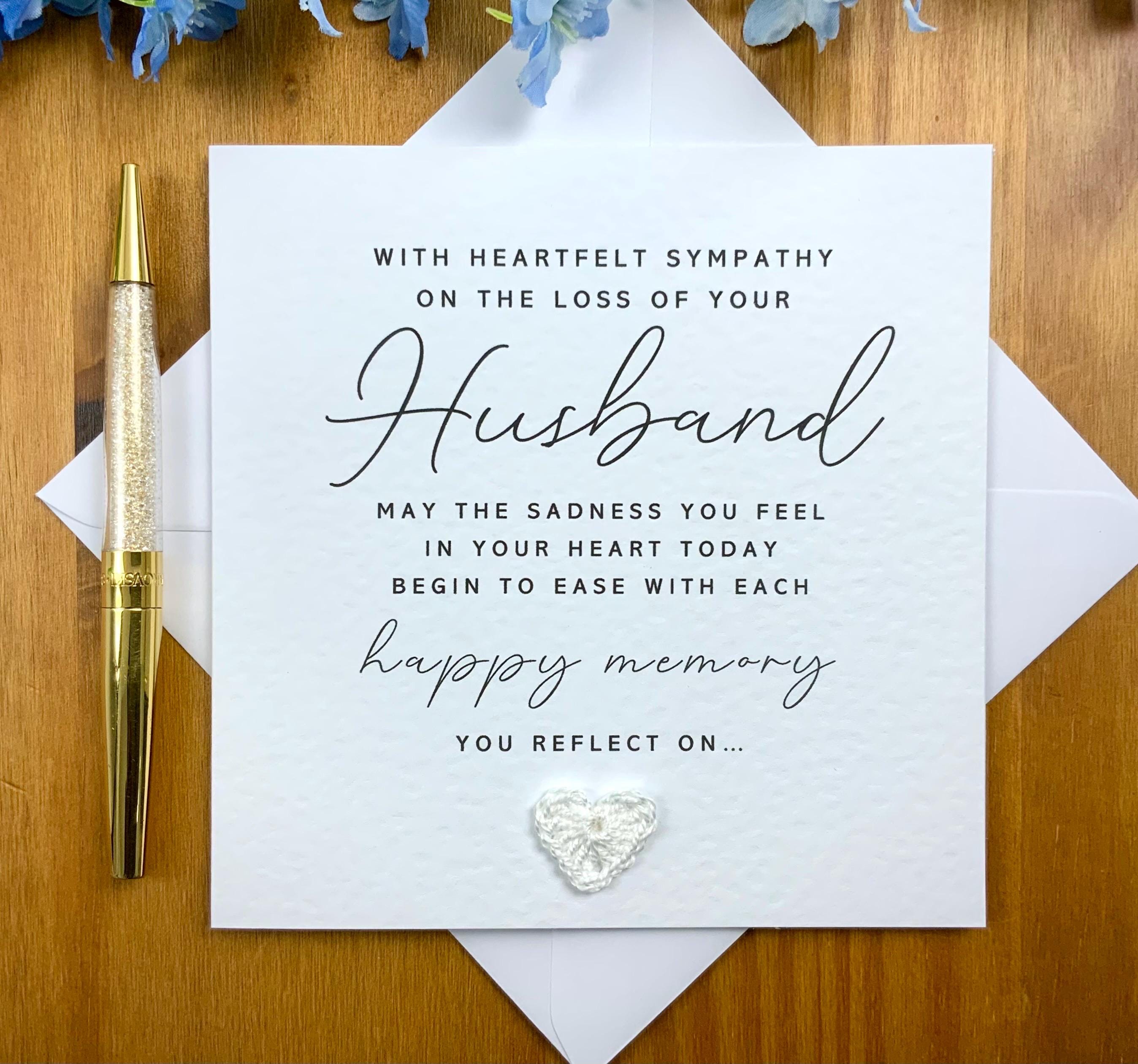 感謝価格‼️ちびハートカモフラNo.658 HUSBAND Sympathy Card: Handmade Bereavement Condolence Card