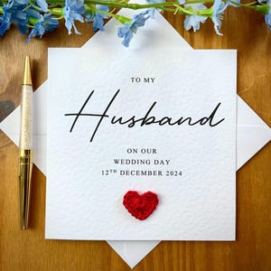 An meinen Mann an unserem Hochzeitstag, Hochzeitstag Karte für Ehemann zu sein, Hochzeitskarte, Karte von Braut, Ehemann zu sein Karte, TLC0491