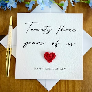 Tarjeta de veintitrés años de nosotros, tarjeta de aniversario número 23, tarjeta de aniversario de boda personalizada, tarjeta para él, tarjeta de aniversario para ella, TLC0444