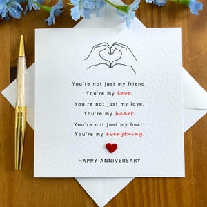Liefde JUBILEUM-kaart, jubileumkaart voor hem, voor haar, my love, my heart-kaart, kaart vriend, vriendin kaart, TLC055x