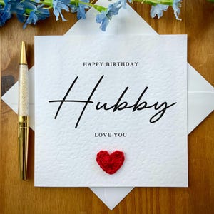 Cartão de aniversário para marido, cartão personalizado para marido, cartão de aniversário texturizado de luxo, cartão de aniversário para marido, TLC048x