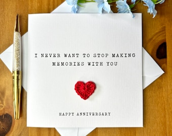 Sentimental anniversary card, anniversary card for him, for her, never want to stop making memories with you, TLC0194