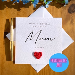 Carte d'anniversaire maman de luxe, carte d'anniversaire pour maman, carte personnalisée pour maman, maman, anniversaire de maman maman TLC0148