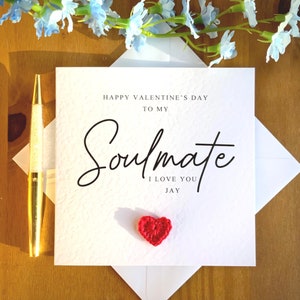 Soulmate Valentinstag Karte, Karte für Seelenverwandte, Karte für Liebhaber, spezielle Valentinstagskarte, Frauenkarte, personalisierte Karte, TLC0076