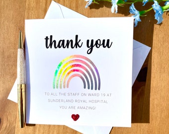 Thank you card, nurse thank you card, nhs hero card, for nurses, for doctors, thank you card for hospital ward, key worker, personalised
