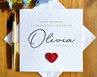 Tarjeta de cumpleaños para novia, tarjeta de cumpleaños personalizada para novia, tarjeta de cumpleaños para ella, tarjeta personalizada, TLC0296