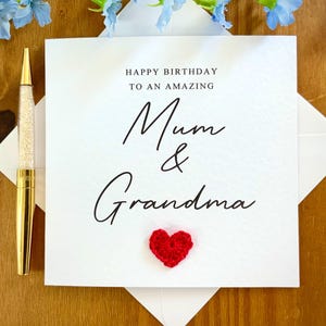 Carte d'anniversaire maman et grand-mère, carte d'anniversaire maman, carte d'anniversaire grand-mère, anniversaire maman et grand-mère, carte d'anniversaire maman, TLC064x