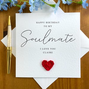 Carte d'anniversaire de mon âme soeur, carte pour l'âme soeur, carte pour amoureux, carte d'anniversaire de mari, carte de femme, carte de fiancé, carte personnalisée, TLC05xx